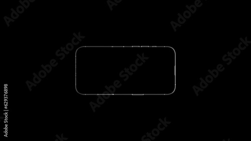 Rotate Your Phone Animation Intro Video on the Black Background