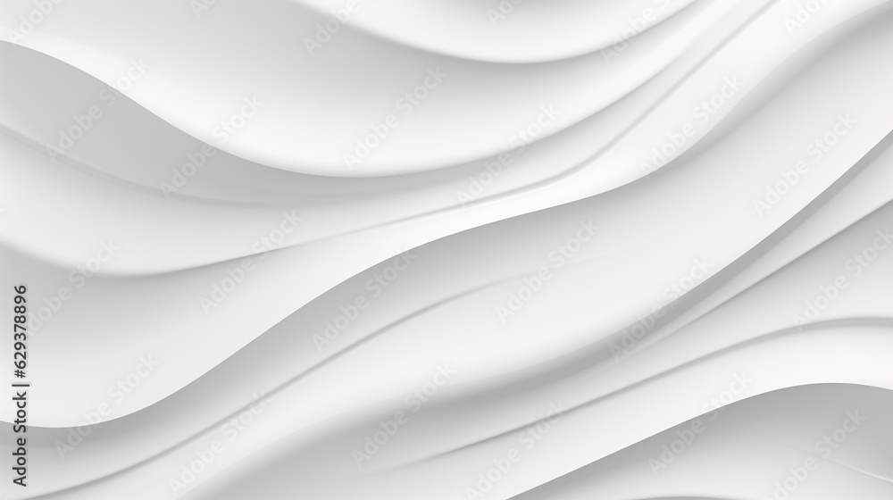 Obraz premium white seamless pattern waves light and shadow. Wall decorative panel