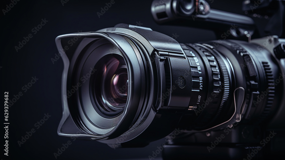 Professional Video Camera in Close-up