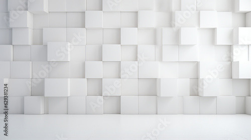 white cube boxes playfully obstruct the background, forming an eye-catching wallpaper banner