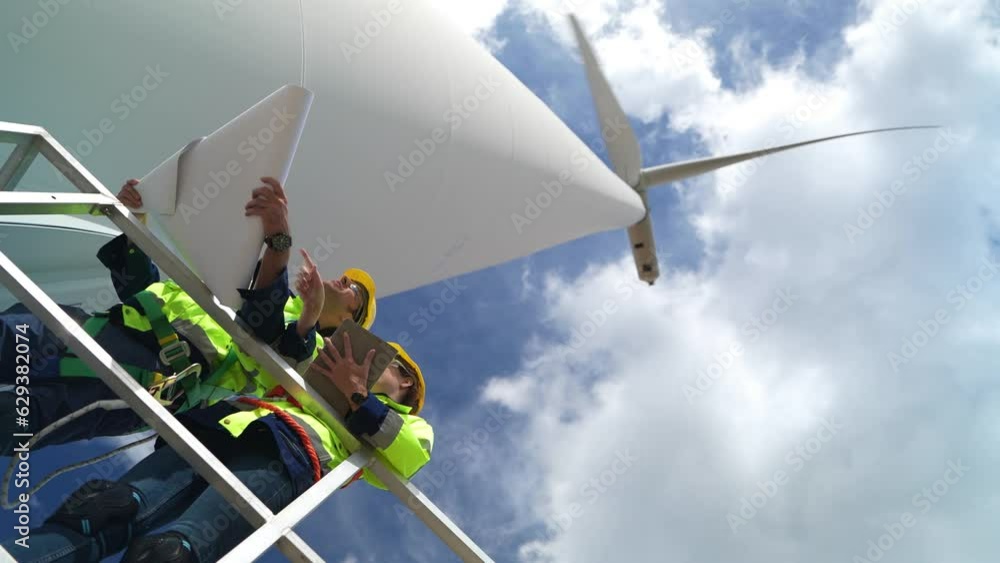 engineers working in fieldwork outdoors. Workers check and inspect ...