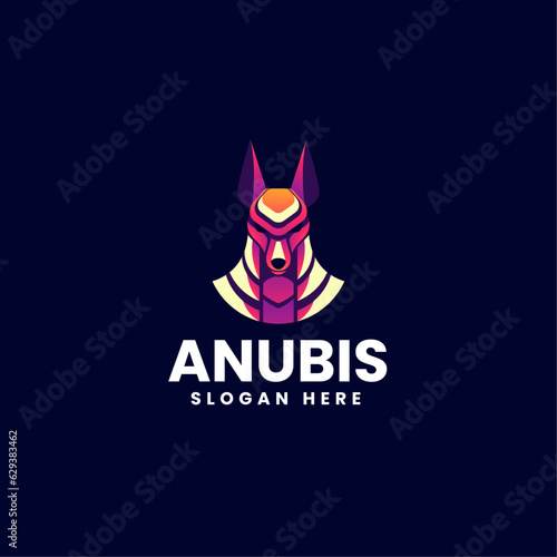 Vector Logo Illustration Anubis Gradient Colorful Style