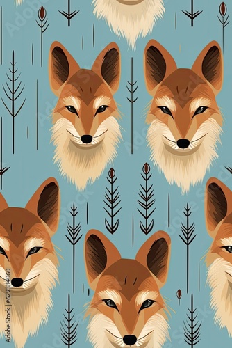 Coyote faces seamless tiles