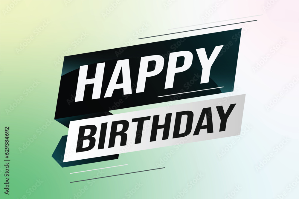 happy birthday word concept vector illustration with lines modern futuristic 3d style for landing page template web mobile app poster banner flyer background gift card coupon label wallpaper