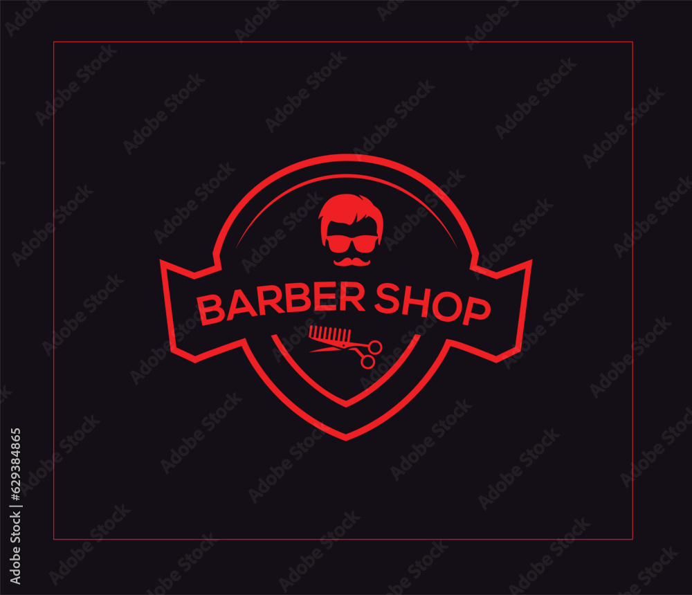 Barbershop, Haircut's salon vintage hipster logo design free vector illustration