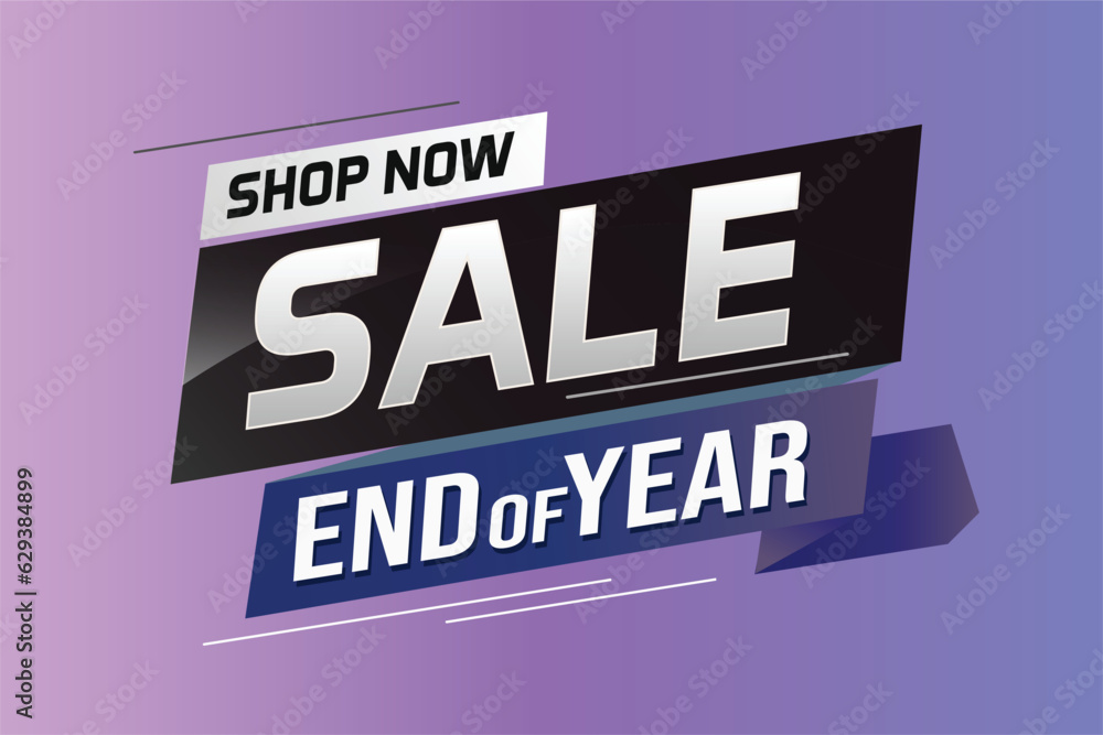 End of year Sale word concept vector illustration with lines and 3d style, landing page, template, ui, web, mobile app, poster, banner, flyer, background, gift card, coupon, label, wallpaper	