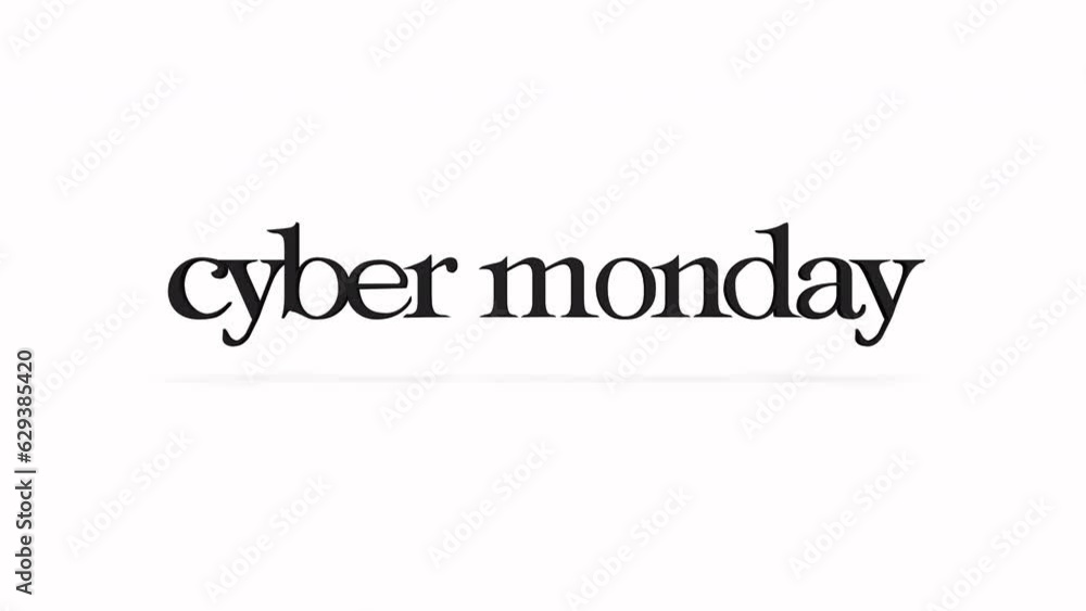 Cyber Monday text presented with a rolling effect, set against a captivating gradient. This dynamic design captures the momentum of the shopping season, evoking excitement and anticipation Cyber Monday text presented with a rolling effect, set against a captivating gradient. This dynamic design captures the momentum of the shopping season, evoking excitement and anticipation