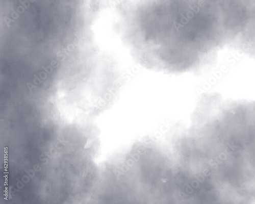 中心が明るい水彩風の曇り空のイラスト　背景