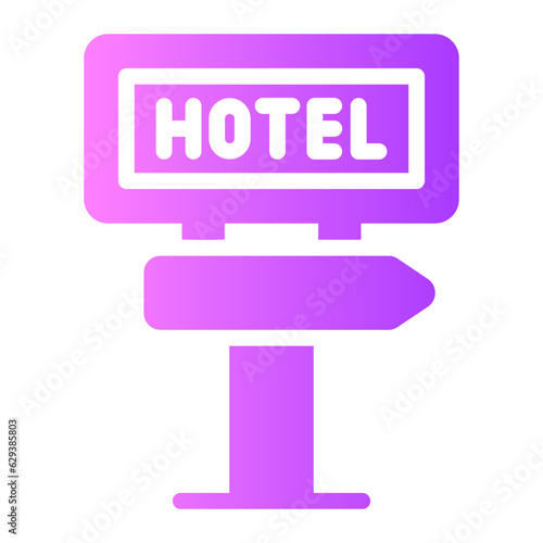 Hotel sign Gradient icon