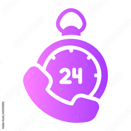 24 hours Gradient icon