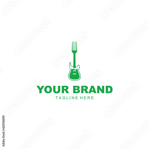 music and fork illustration suitable for your restaurant logo