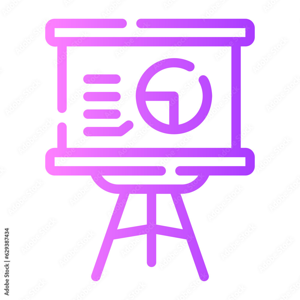 Presentation Line Gradient Icon Presentation Line Gradient Icon