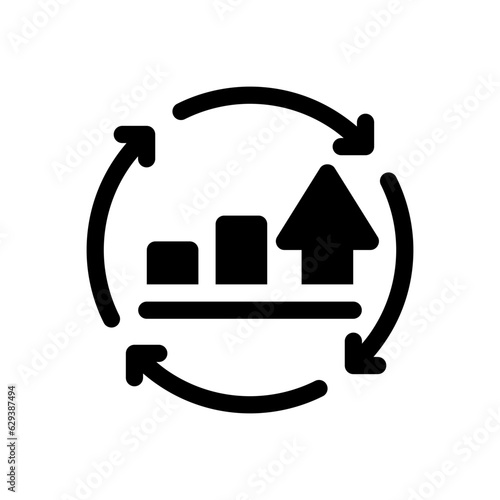 continuous improvement glyph icon