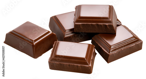 Canvastavla Chocolate isolated on white background, Chocolate bar on white PNG File