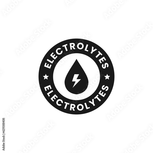 Electrolytes label or Electrolyte of water label vector isolated. Best Electrolytes icon vector for product design element, website, and more.