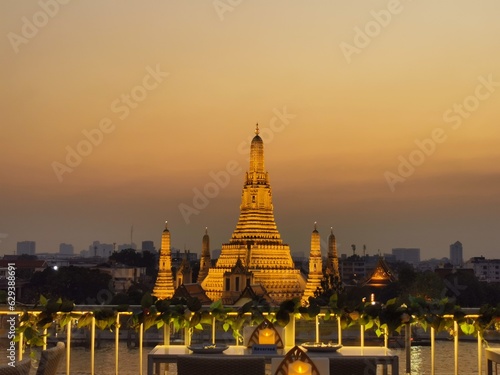 temple citycity in sunset light.