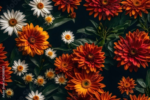 red and yellow flowers generated by AI