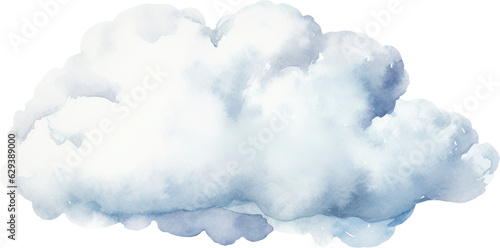 Soft cloud watercolor illustration. Generative AI