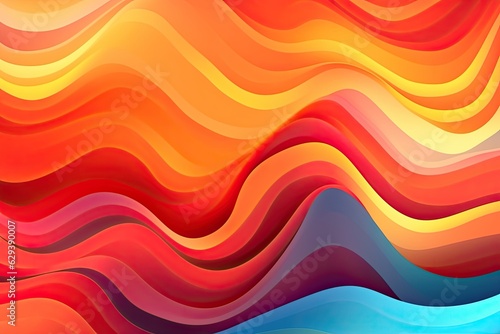 Chromatic Rhapsody  Contrasting Warm and Cool Colored Waves in Abstraction  Generative AI 