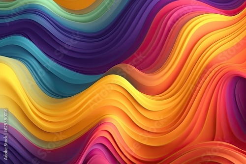 Harmony of Hues  Abstract Warm and Cool Colored Waves  Generative AI 
