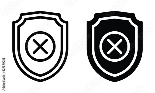 Unsafe icon with outline and glyph style.