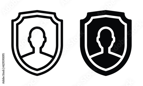 Privacy icon with outline and glyph style.