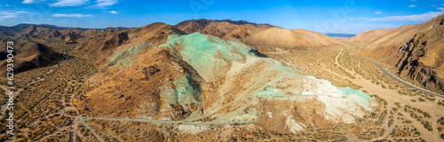 Bild auf Leinwand Aerial view of blue and green color hill in Jawbone Canyon
