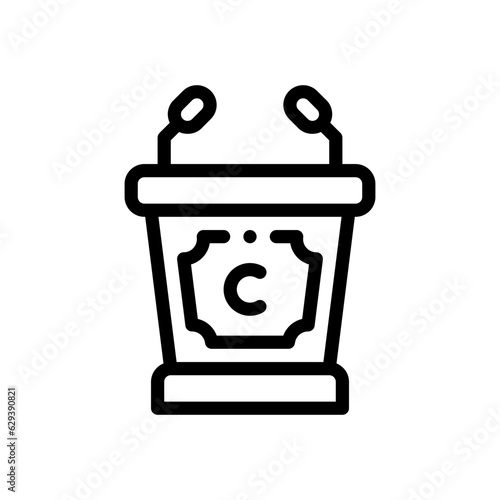 podium line icon