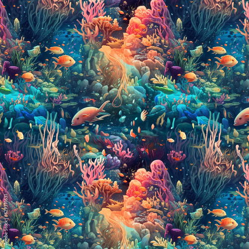 Underwater Landscape Seamless Patterns 4