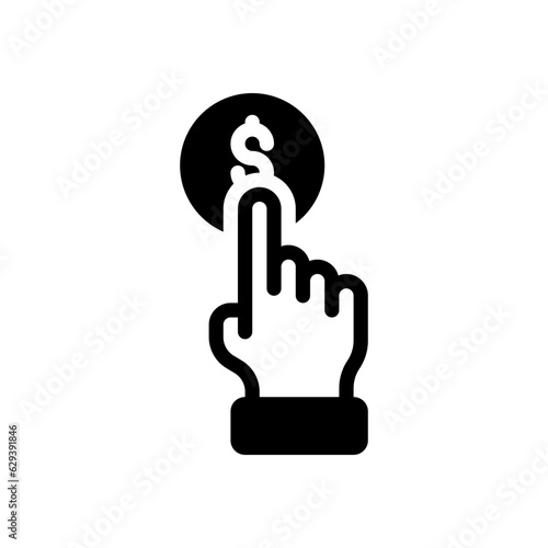 pay per click glyph icon