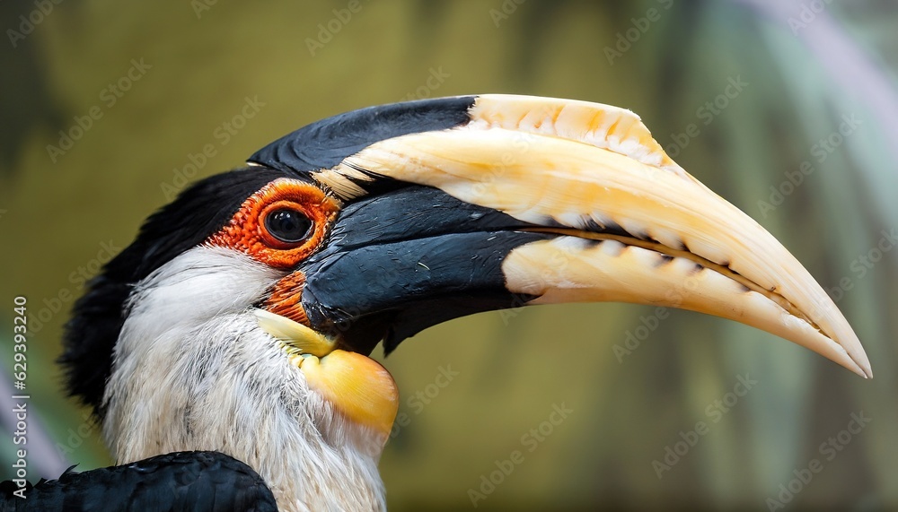 Close up of a horned hornbill 2023