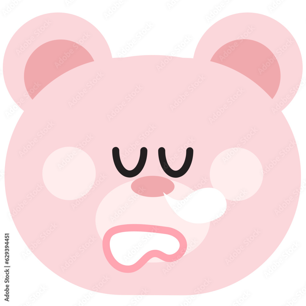 Cute Pink Bear Character Emoji