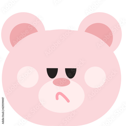 Cute Pink Bear Character Emoji