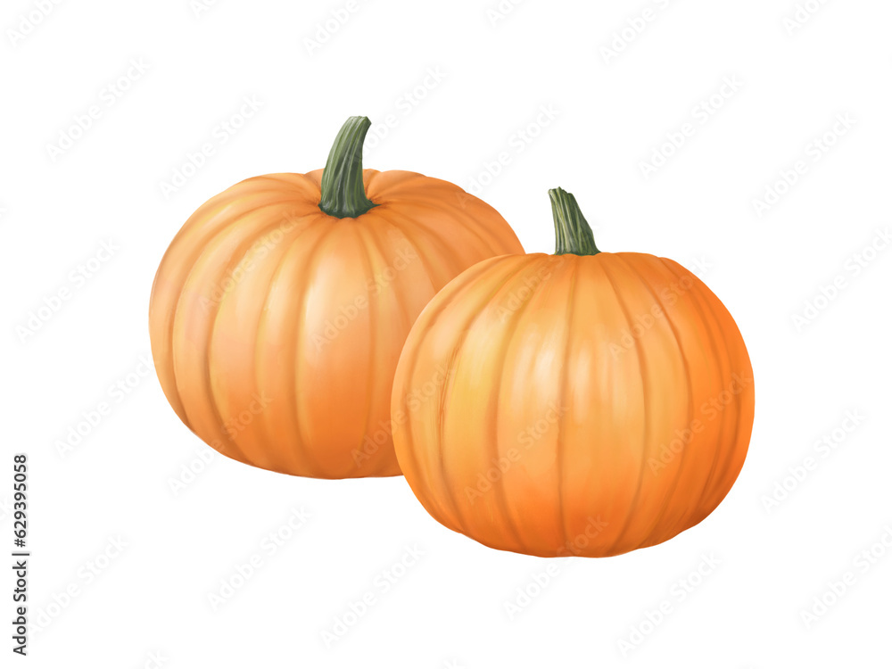 ハロウィンカボチャの水彩イラスト ハロウィンカボチャの水彩イラスト