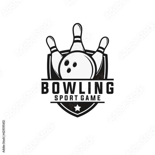 bowling sport vector template. sport ball graphic illustration.