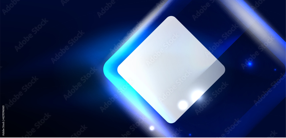 Blue neon speed arrow and line shapes background. Hi-tech concept with shiny backdrop. Bright flare light effect in the dark Blue neon speed arrow and line shapes background. Hi-tech concept with shiny backdrop. Bright flare light effect in the dark