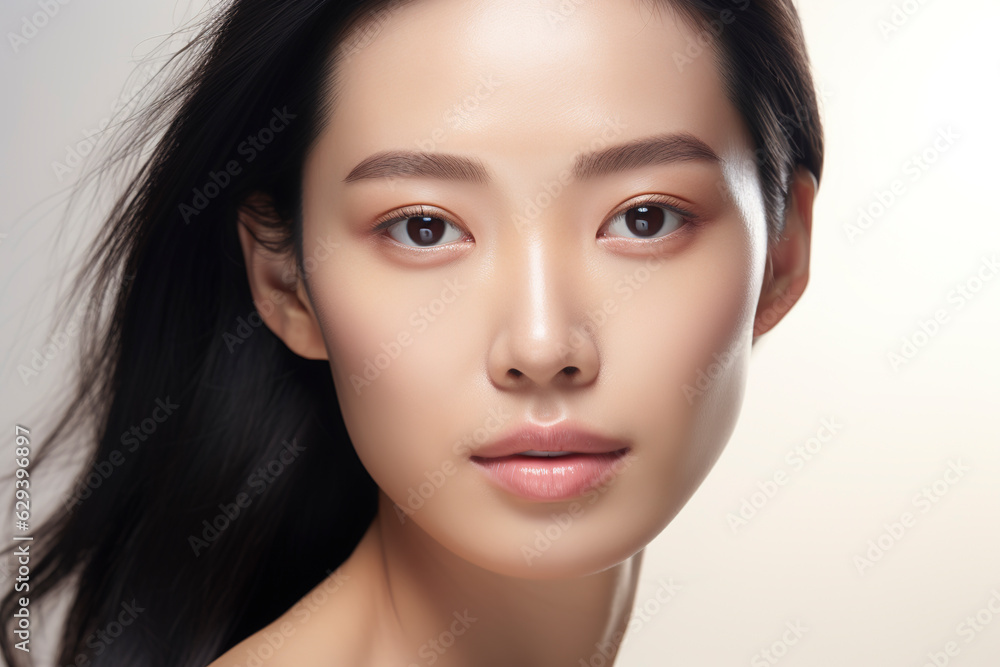 Portrait of beauty asian woman with perfect healthy glow skin facial ...