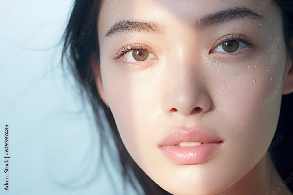 Portrait of beauty asian woman with perfect healthy glow skin facial Portrait of beauty asian woman with perfect healthy glow skin facial