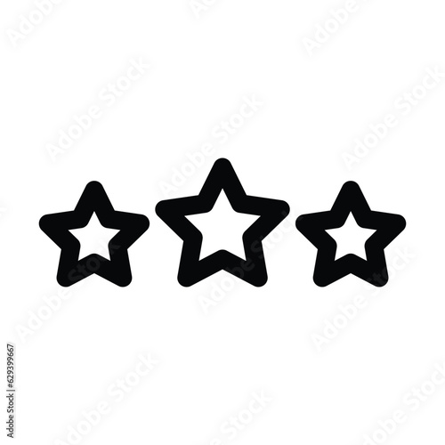 Rating three stars vector icon