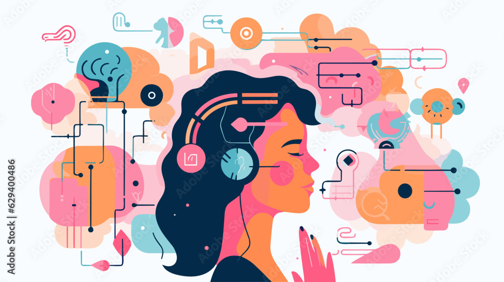 Fototapeta premium Concept vector illustration of LLM (Large Language Models). 