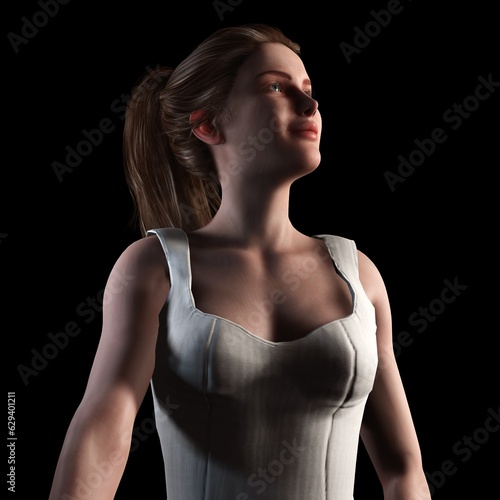 3D Computer-rendered illustration of a beautiful woman