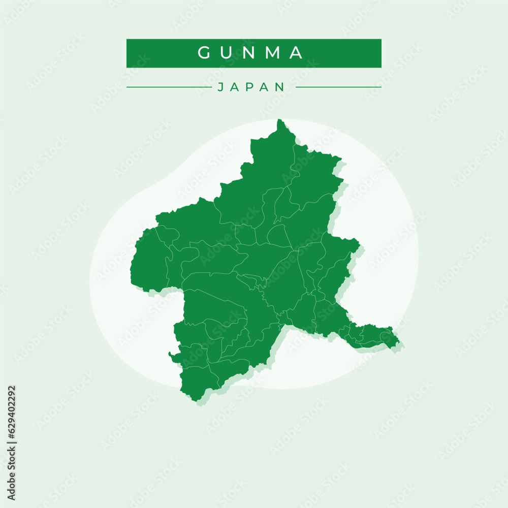 Vector illustration vector of Gunma map japan