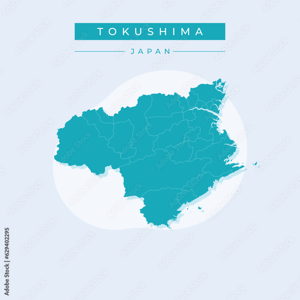 Vector illustration vector of Tokushima map japan