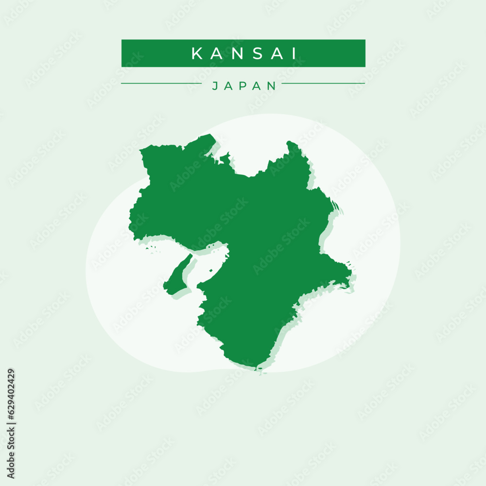 Vector illustration vector of Kansai map japan