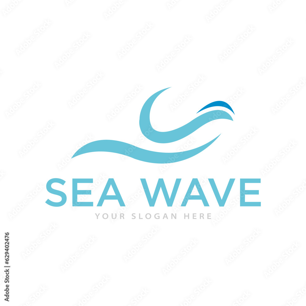 Sea Waves Logo Design Illustration Sea Waves Logo Design Illustration