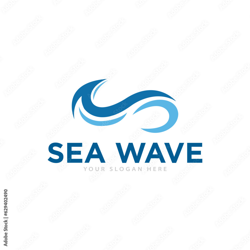 Sea Waves Logo Design Illustration Sea Waves Logo Design Illustration