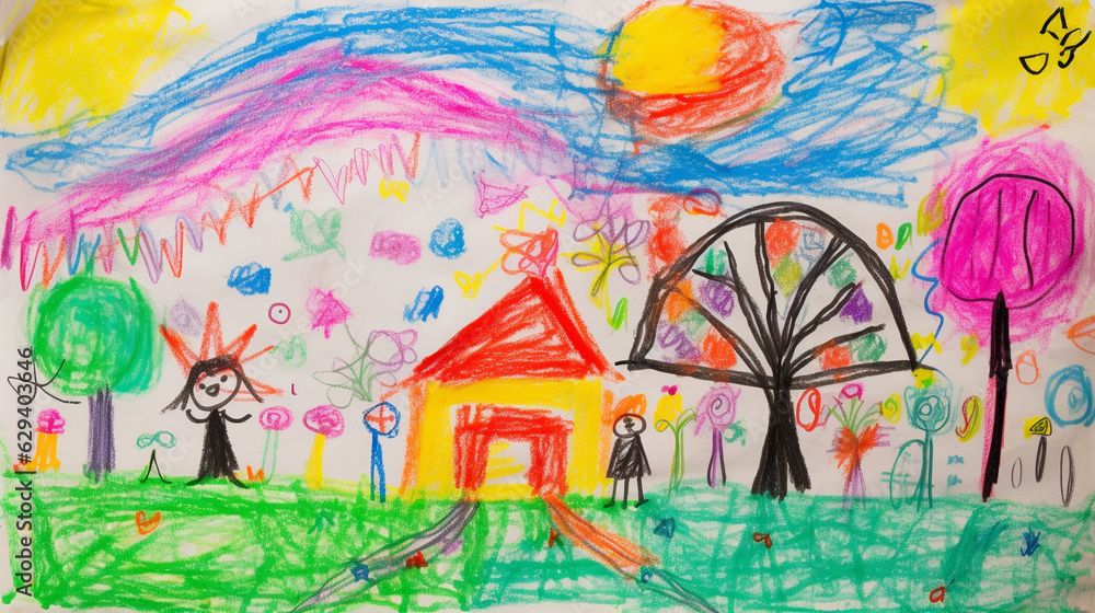 子供が描いたような絵 子供が描いたような絵