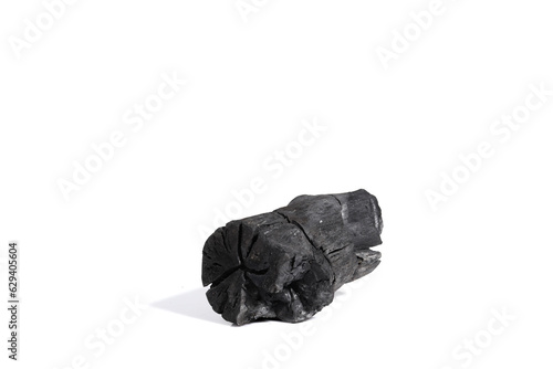 Natural charcoal isolated on white background Traditional natural charcoal or wood charcoal isolated on white background.