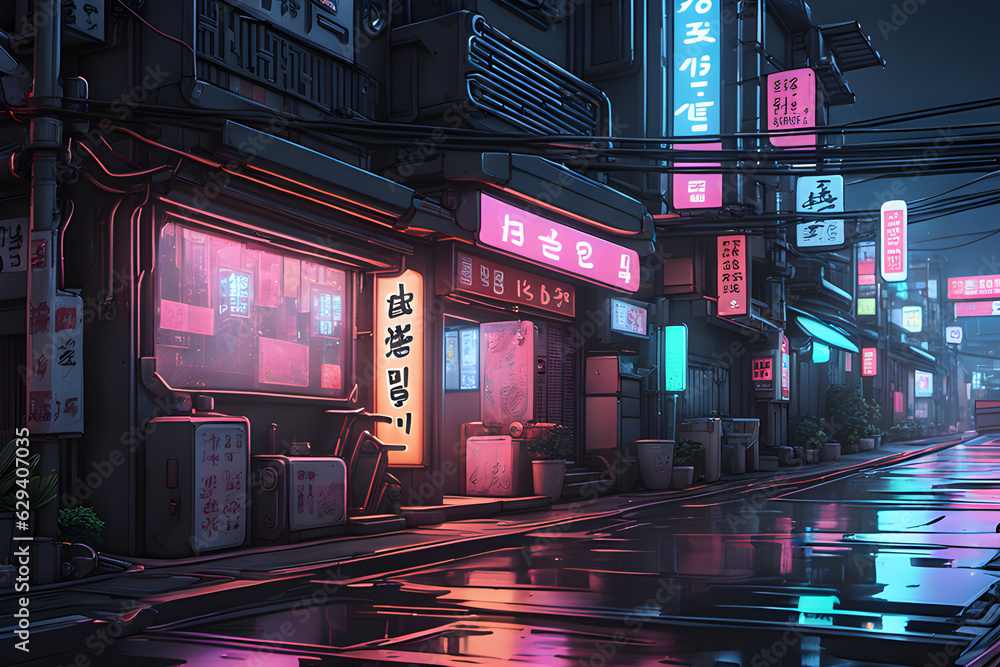 Draw the streets of Myeongdong in Korea Draw the streets of Myeongdong in Korea