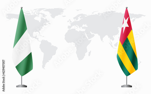 Nigeria and Togo flags for official meeting